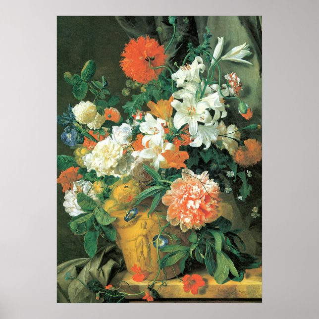 Flowers in a Terra Cotta Vase Poster (Front)