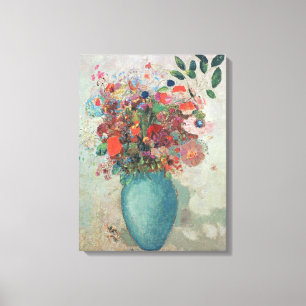 Flowers in a Turquoise Vase, c.1912 Canvas Print