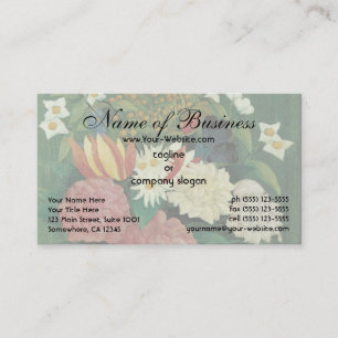 Flowers in a Vase by Henri Rousseau Vintage Floral Business Card