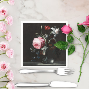 Flowers In A Vase by Verelst Napkin