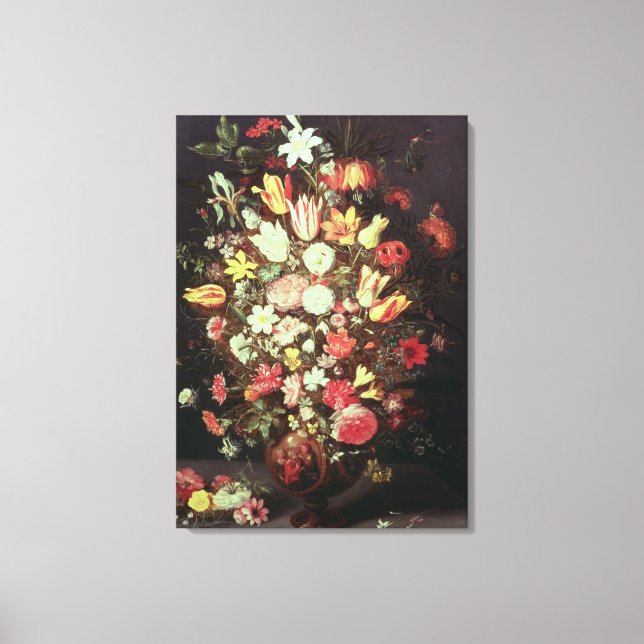 Flowers in a vase canvas print (Front)