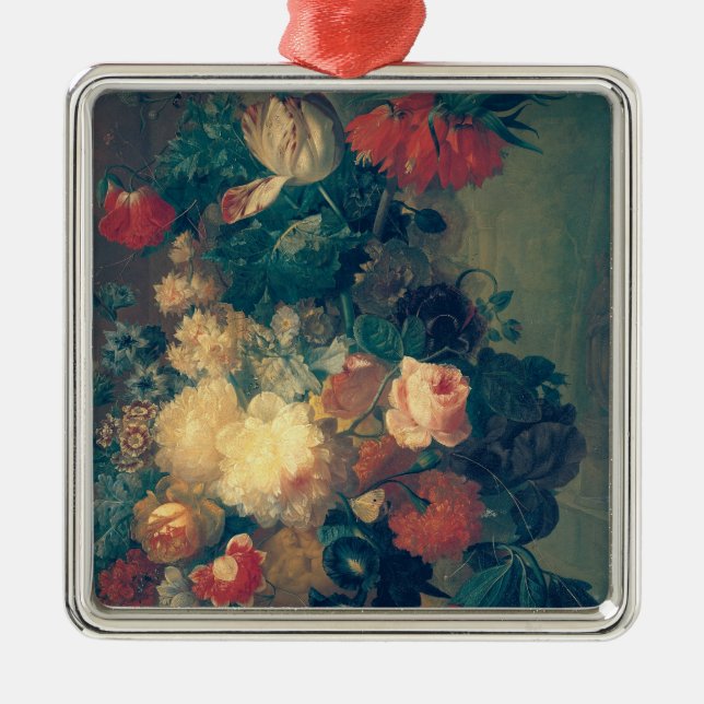 Flowers in a Vase with a Bird's Nest Metal Ornament (Front)