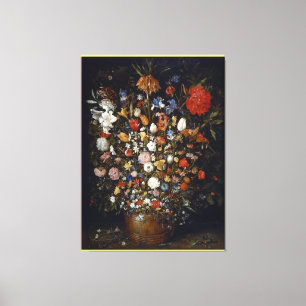 Flowers in a Wooden Vessel by Jan Brueghel the El Canvas Print