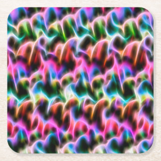 Flowers in abstract pastel color square paper coaster