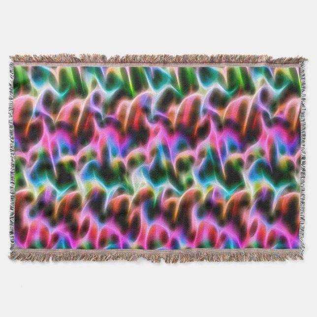 Flowers in abstract pastel colour throw blanket (Front)