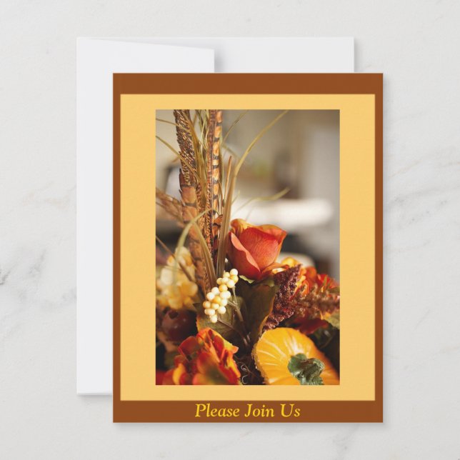 Flowers in Autumn Colours - Invitation (Front)