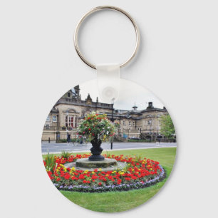 Flowers In Blossom In Front Of Turkish Baths In Ha Keychain