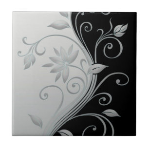 Flowers in Contrast Tile