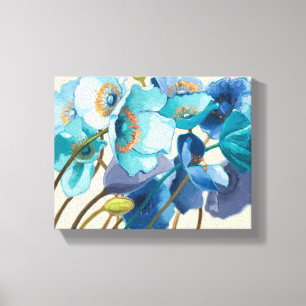 Flowers in Different Shades of Purple and Blue Canvas Print