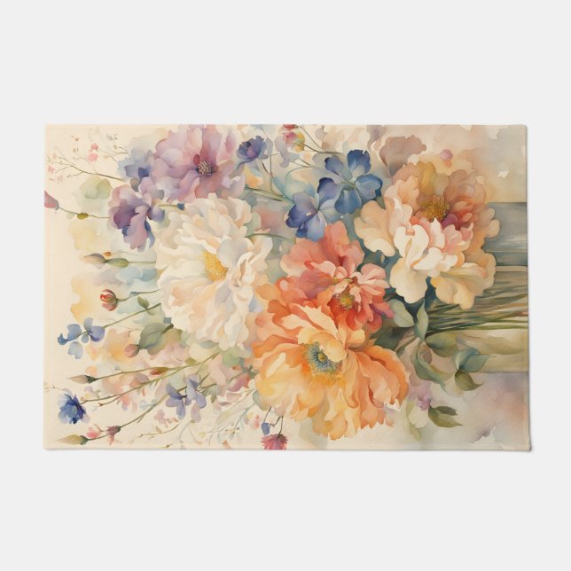 flowers in gardern bath mat (Front)