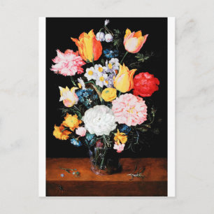 Flowers in Glass Vessel, Jan Brueghel the Younger Postcard