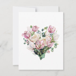 Flowers in Heart Shape, Valentine's Day Card