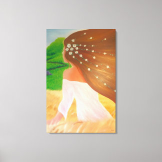 Flowers in her Hair Canvas Print