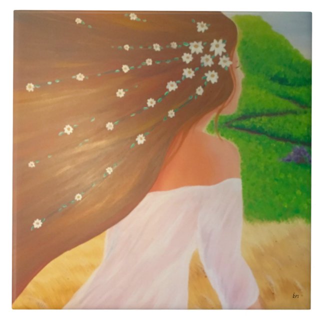 Flowers in Her Hair Tile (Front)
