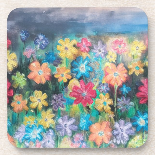 Flowers in Pastel - Coaster (Front)