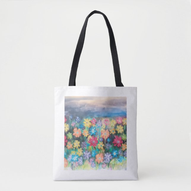 Flowers in Pastels - AI Expanded Tote (Front)