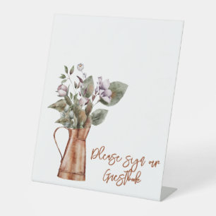 Flowers In Pot Sign Our Guestbook