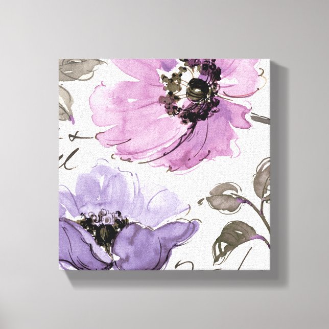 Flowers in Shades of Purple Canvas Print (Front)