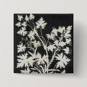Flowers in Silhouette 2 Inch Square Button
