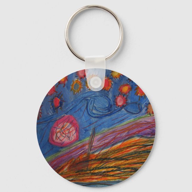 Flowers in the Sky Keychain (Front)