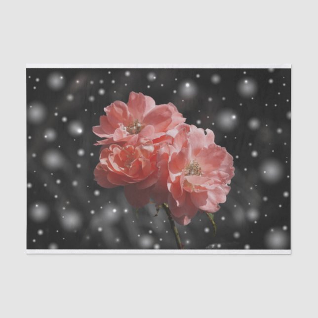 Flowers in the snow tissue paper  (Front)