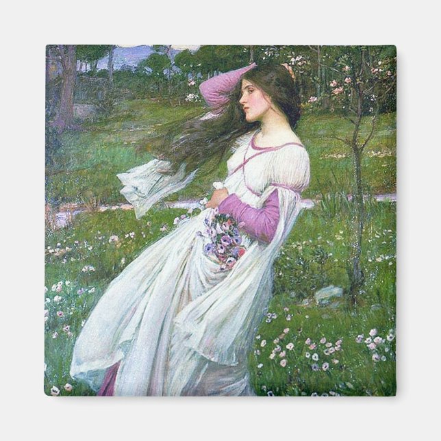 Flowers in the Wind, John William Waterhouse Magnet (Front)
