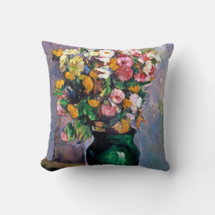 Flowers in Vase, Cezanne Throw Pillow