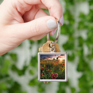 Flowers Indian Blanket Wildflower Texas Keychain