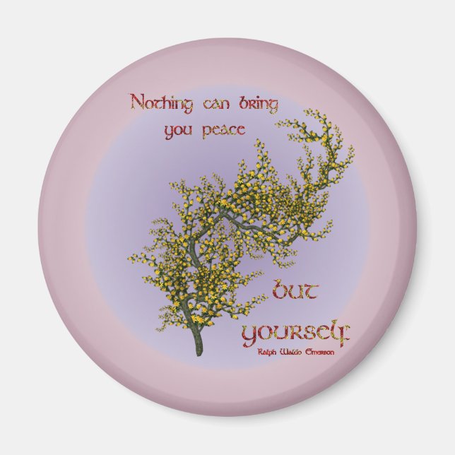 Flowers Inner Peace Inspirational Quote Magnet (Front)