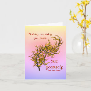 Flowers Inspirational Inner Peace Quote Note Card