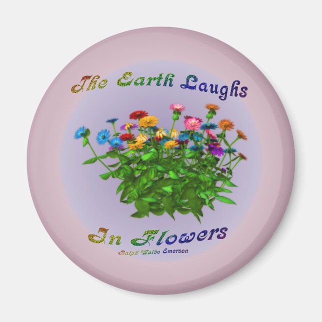 Flowers Inspirational Quote Magnet (Front)