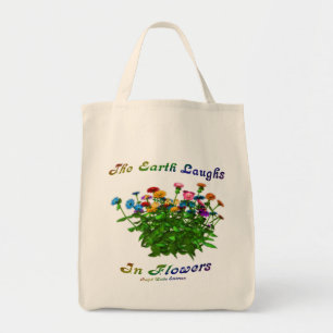 Flowers Inspirational Quote Tote Bag