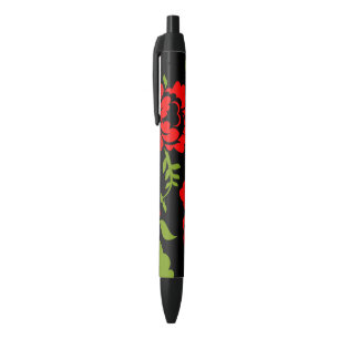 Flowers     iPhone wallet case Black Ink Pen