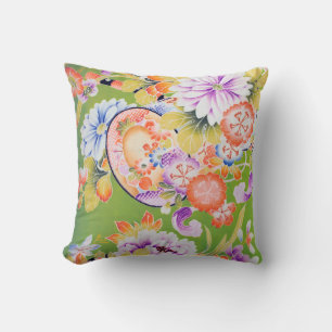 Flowers, Japanese Design Throw Pillow