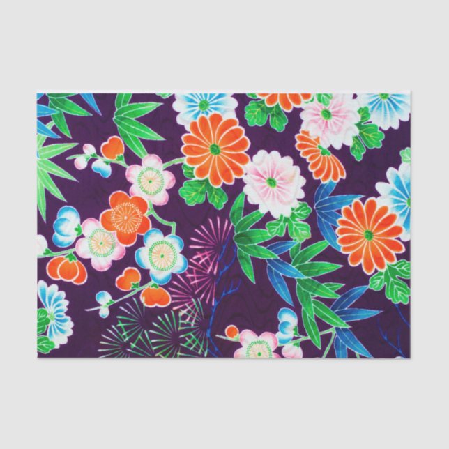 Flowers, Japanese Design Tissue Paper (Front)