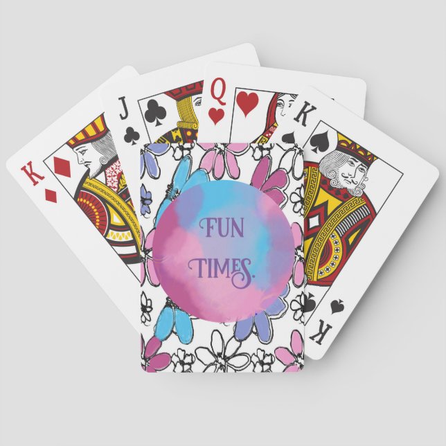 Flowers, Joy, Fun Graphic Playing Cards (Back)