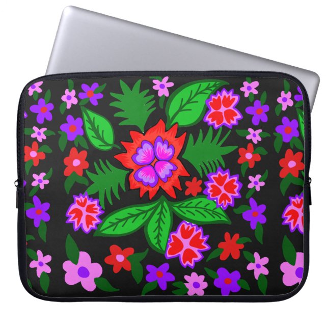 flowers  laptop sleeve (Front)