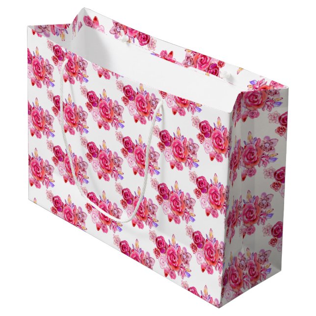 Flowers + large gift bag (Front Angled)