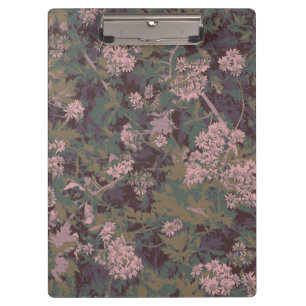 Flowers, leafs, and camouflage clipboard
