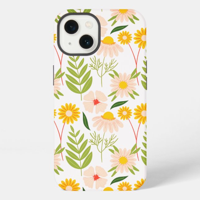 Flowers & Leaves Garden Pattern iPhone Case (Back)