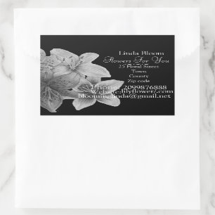 flowers Lilies black and white art design florists Sticker