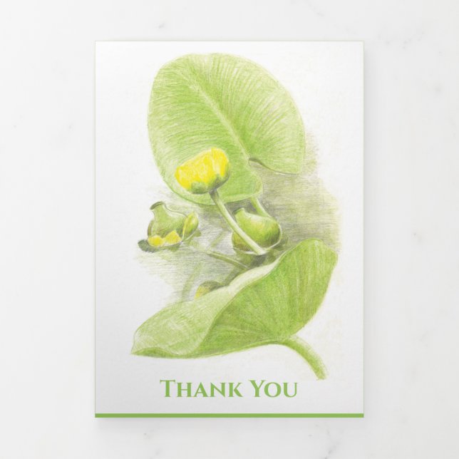 Flowers lilies  Pencil drawing Tri-Fold Holiday Card (Cover)