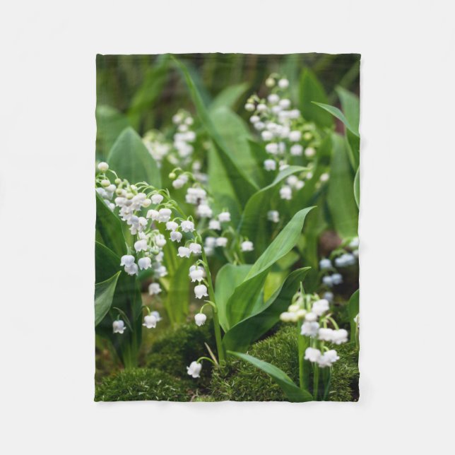 Flowers | Lily of the Valley Sweden Fleece Blanket (Front)