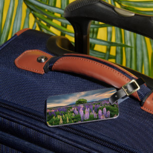 Flowers   Lupine Field in New Zealand Luggage Tag
