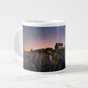 Flowers Lupines Blooming Lake Tekapo New Zealand Large Coffee Mug