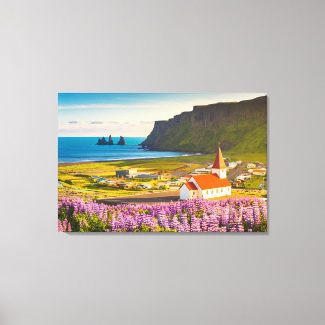Flowers | Lupines in Bloom Southern Iceland Canvas Print (Front)