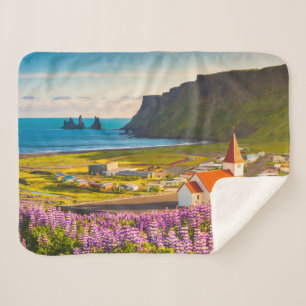 Flowers   Lupines in Bloom Southern Iceland Sherpa Blanket