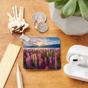 Flowers Lupines New Zealand Keychain