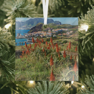 Flowers Madeira Island Portugal Glass Ornament