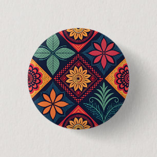 Flowers Magic Pattern 1 Inch Round Button